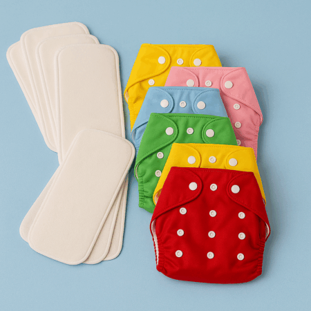 Kit Completo 20 Fraldas Ecológicas + 20 Absorventes de Bambu